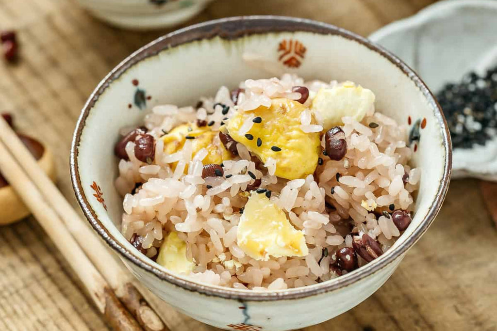 Riz gluant sucré châtaignes & haricots rouges – Asiamarché