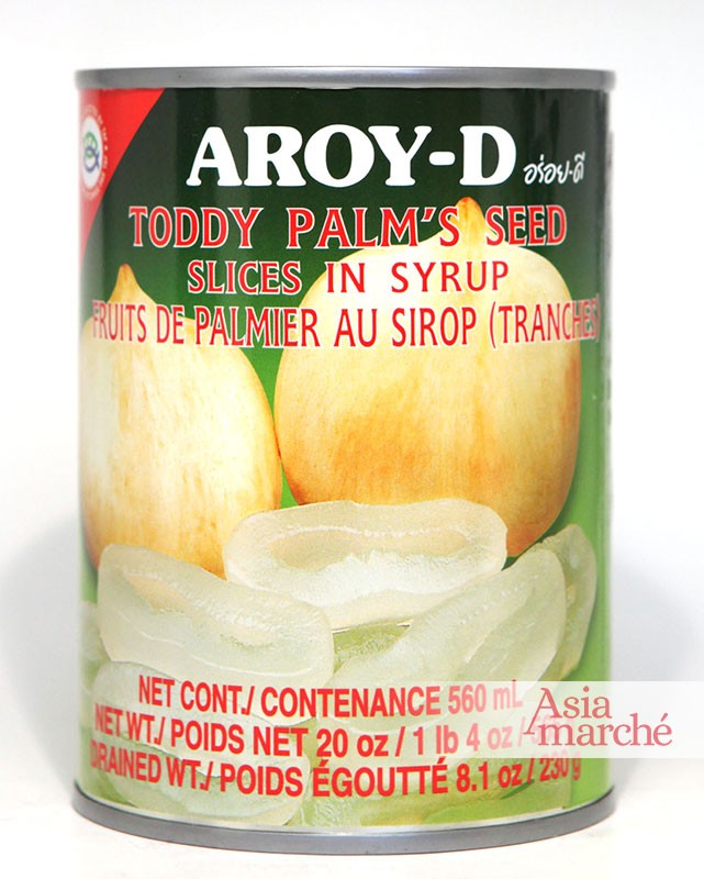 Fruits de Palmier en tranches au sirop 565G Aroy-D - Asiamarché france