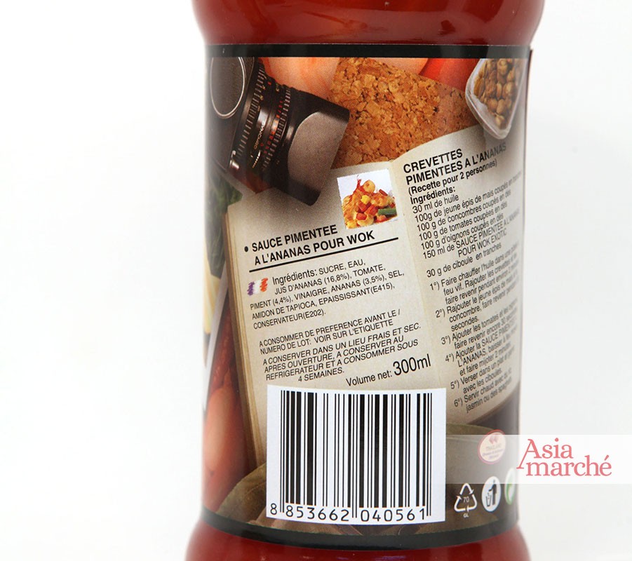 Sauce pimentée à l'ananas pour wok 300ml Exotic Food - Asiamarché france