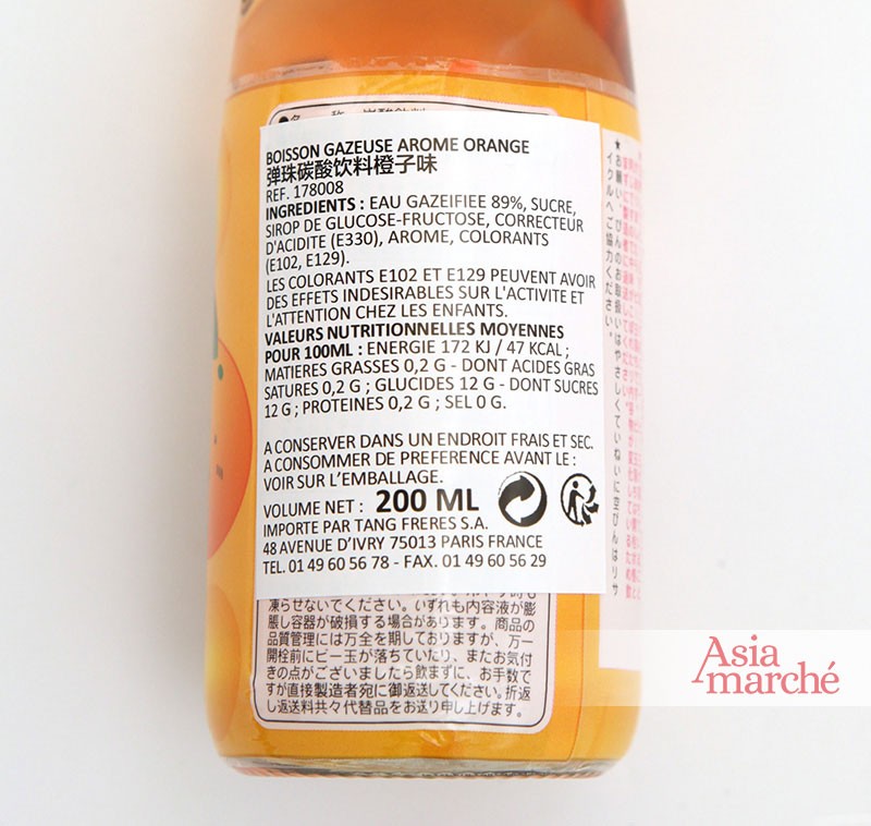Soda Japonais arôme Orange 20cl Hatakosen - Asiamarché france