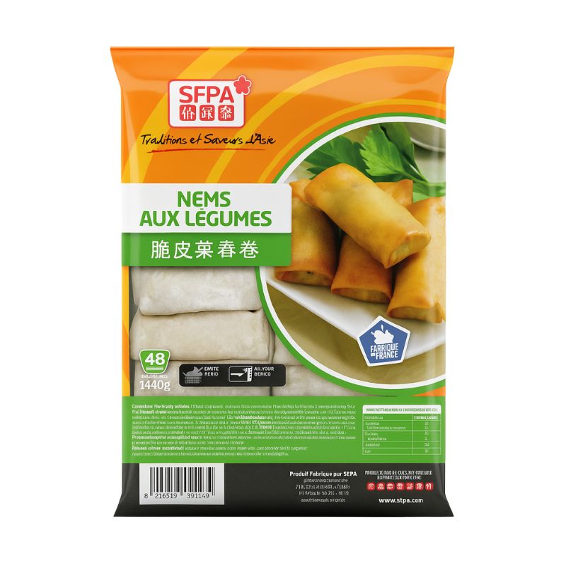 48 Nems Végé surgelés aux légumes 1,44kg SFPA