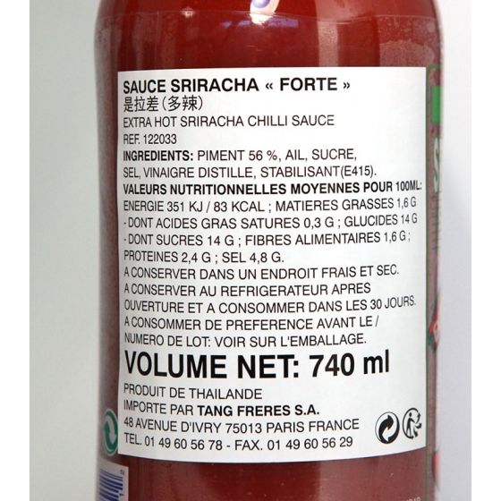 Sauce pimentée Sriracha Extra piquante Foco - Asiamarché france