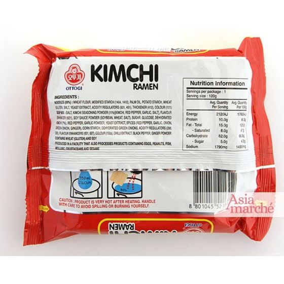 Soupe épicée de nouilles Kimchi 120g Ottogi - Asiamarché france